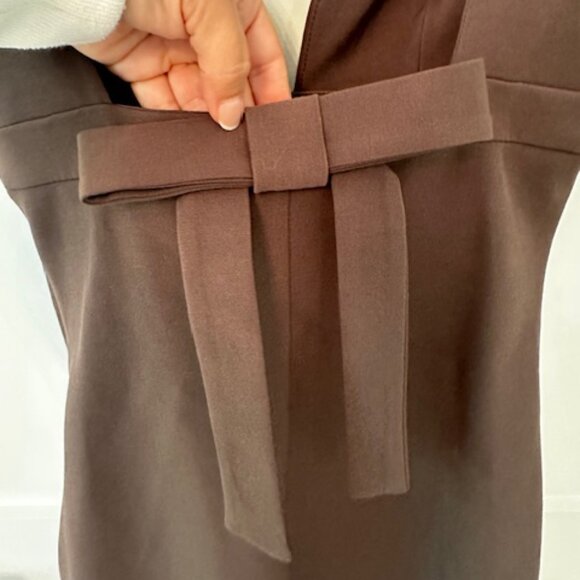 NWT Zara Dark Brown Bow Dress, XS - Picture 8 of 9